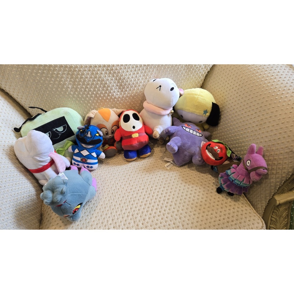 Video Game Plush Lot 11 Pokemon Gengar Mario Shy Guy Fortnite Power Rangers